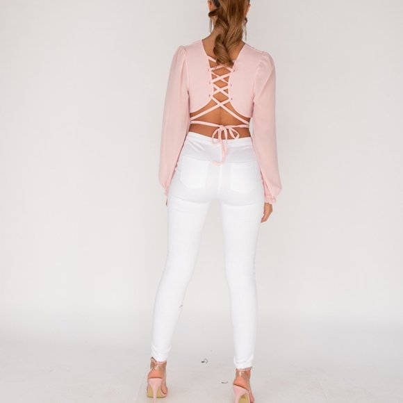White High Waist Skinny Denim Jeggings - Picture 10 of 14